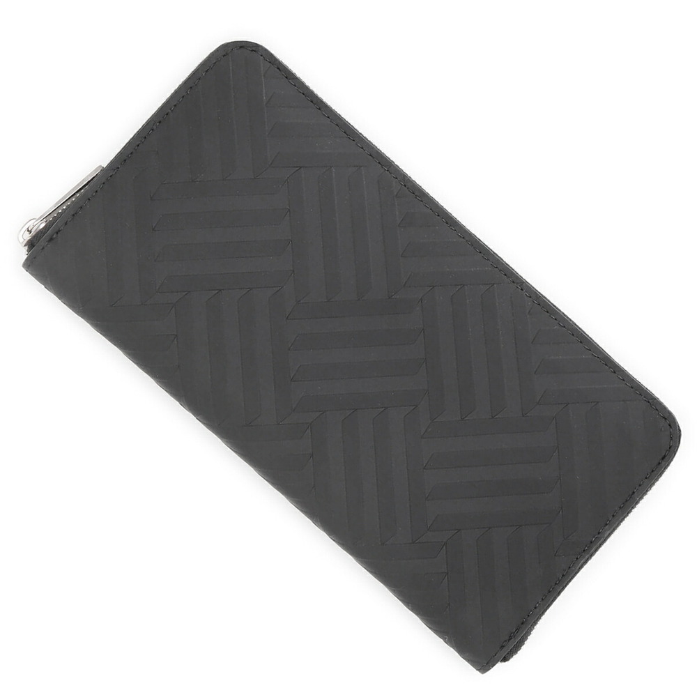Bottega Veneta Black Zip Around Long Wallet Coin Purse